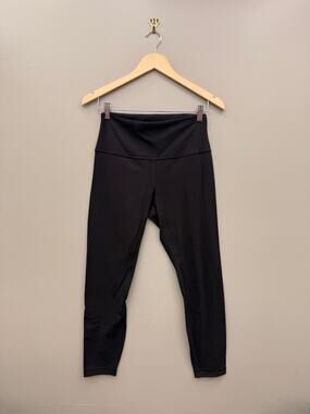 Lululemon Black High Rise Leggings Womens Stretch Yoga Athleisure 7/8
